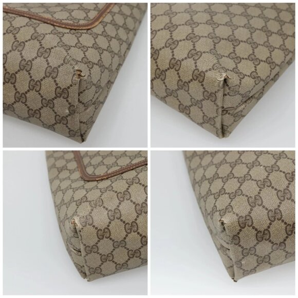GUCCI GG Supreme Web Sherry Line Tote Bag PVC Beige 40 02 003 Auth 131395 - Picture 15 of 15